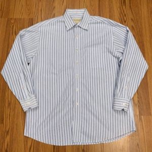 Tommy Bahama Dress Shirt 16 32-33 Blue Striped
